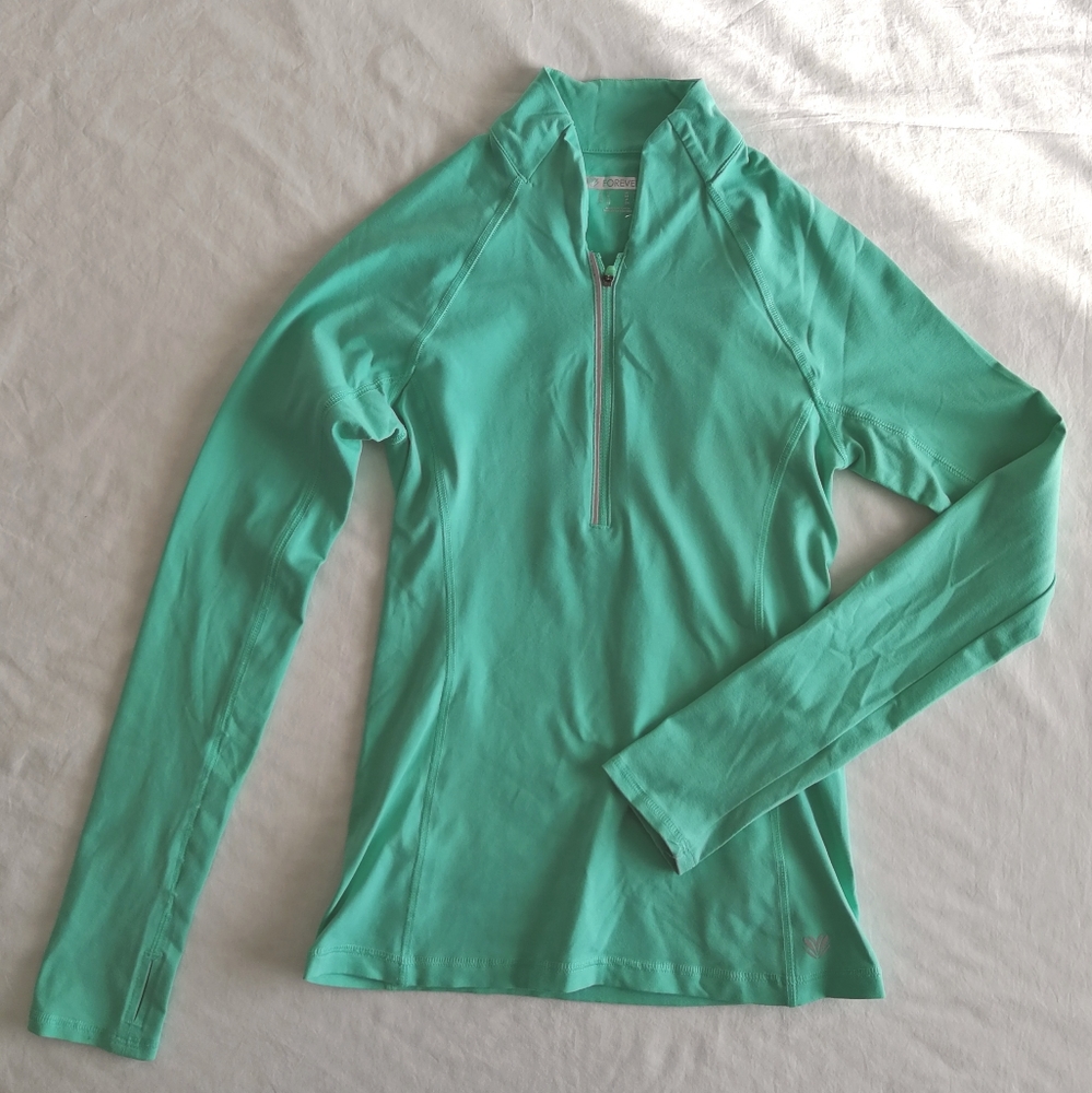 ❤️[3/$35] Forever 21 Green Half Zip Athletic Top